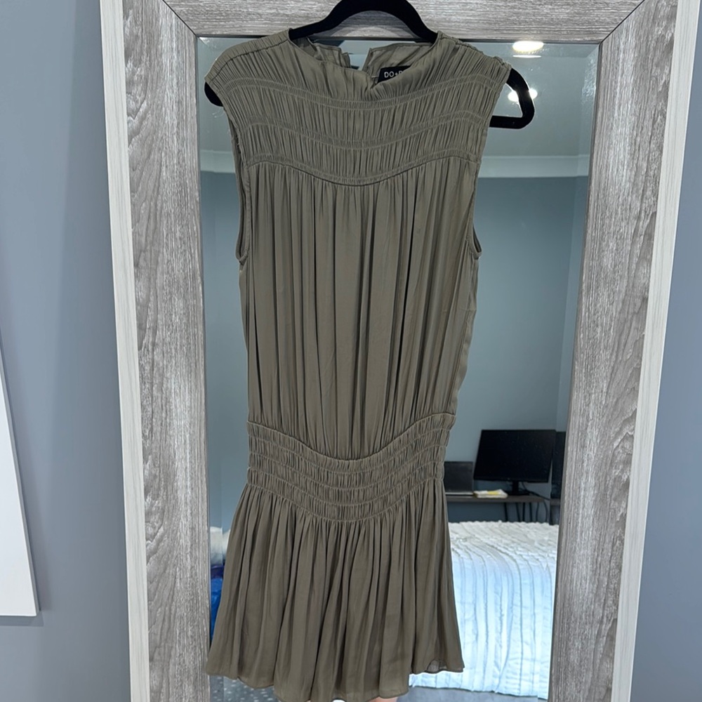 DO+BE Green Pleated Tiered Mini Dress